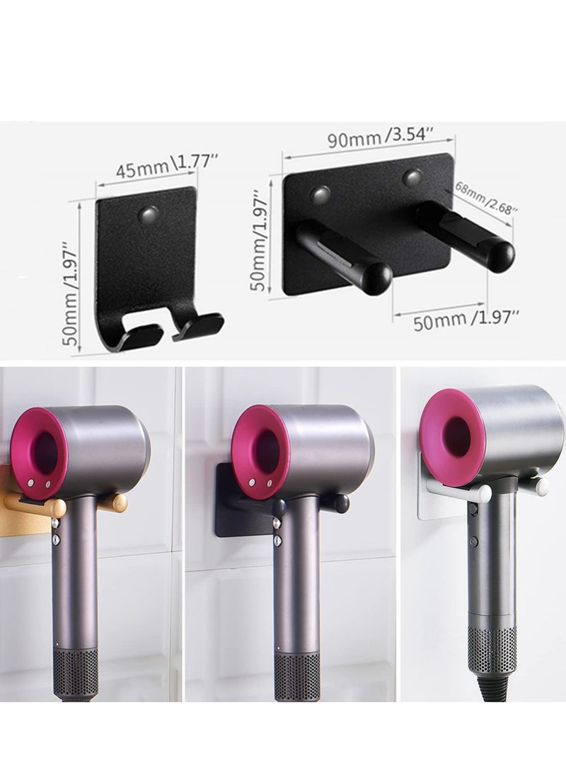 Hair Dryer Holder Adhesive Blow Dryer Rack for Wall Stick on Aluminum Alloy Multi Functional Hair Dryer Rack - Image 2